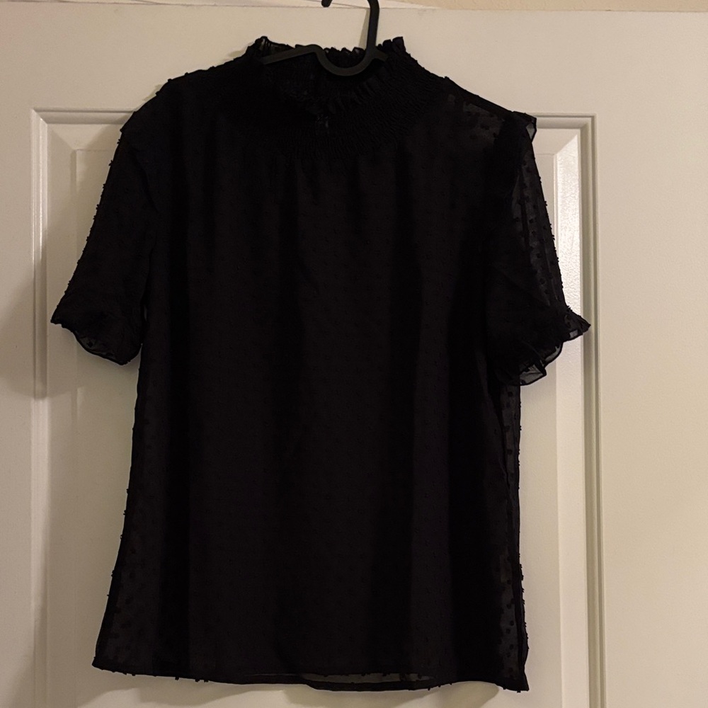 Tickled Teal Elegant Black Blouse
